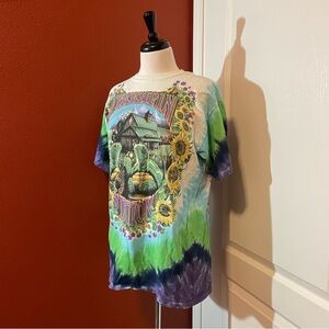 Grateful Dead Men’s Vintage Tie Dye Terrapin Station AOP Liquid Blue Shirt‎